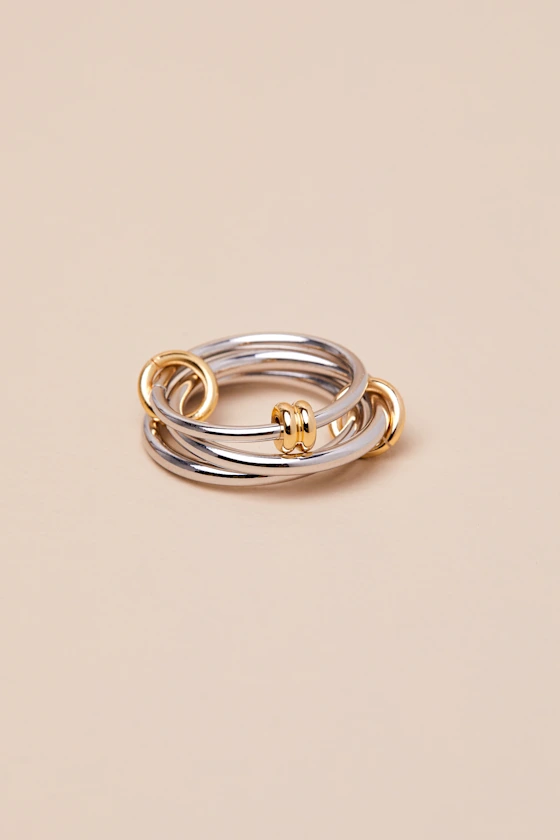 Sleek Arrangement Silver Stacked Ring